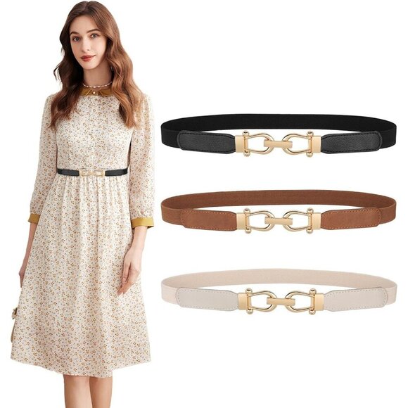 Women Elastic Stretch Belt for Dresses Vintage Waist Slim Fit Fashion Accessory